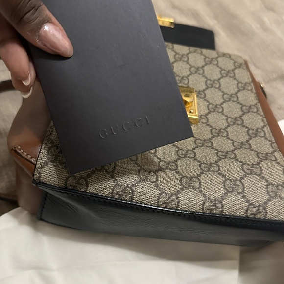 Gucci Padlock Backpack in GG Supreme canvas with leather trim main image 12